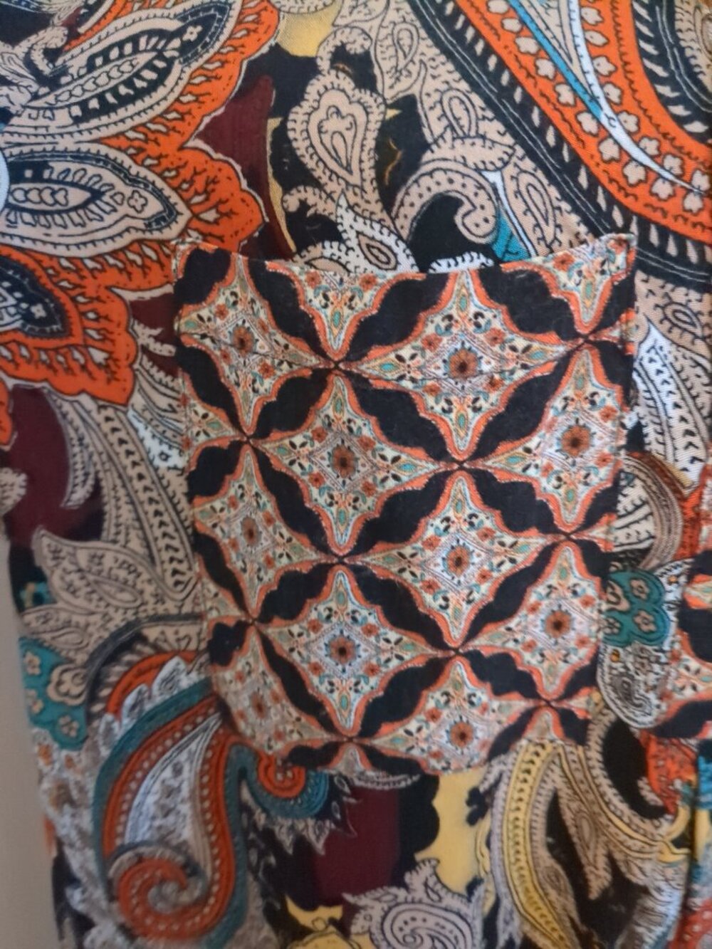 S Boho Fig & Flower 3/4 Sleeve Mini Dress Tunic Top - Picture 5 of 16